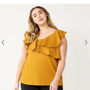 - Women’s Sleeveless ruffle top